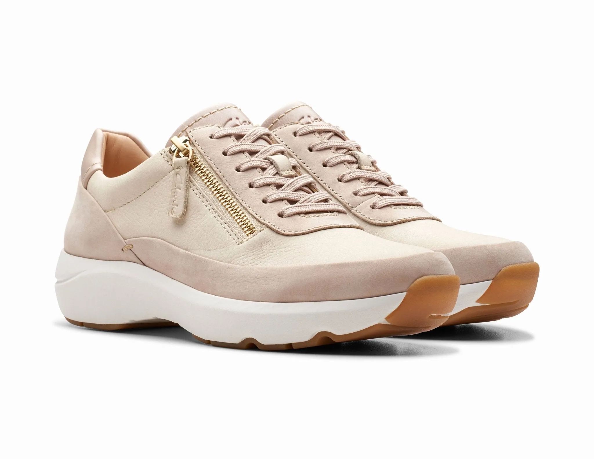 'Tivoli Zip' women's lace-zip sneakers  - beige