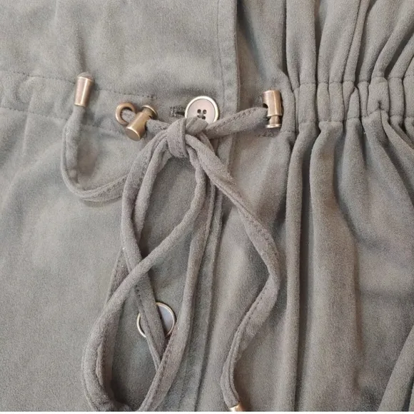 Torrid Cargo Coat Woman Plus 2X Faux Suede Green Zip Jacket Fairy Boho Coastal
