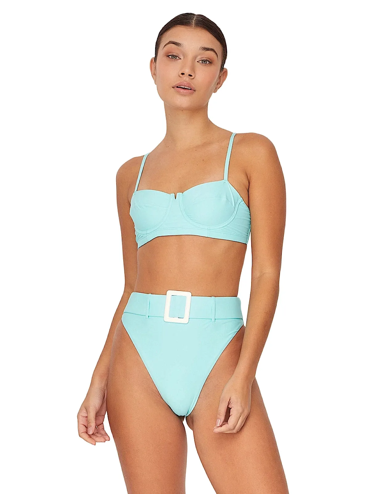 Turquoise 80 Short Buster-Turquoise 20A High Rise Bikini ::RET