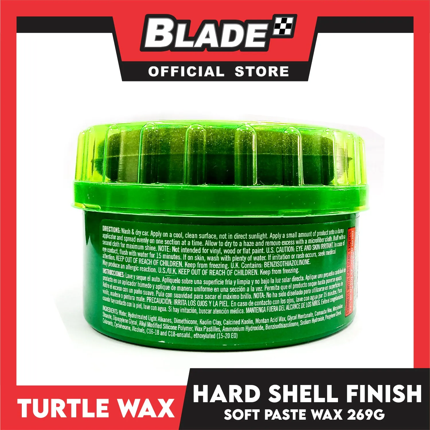Turtle Wax Super Hard Shell Finish Soft Paste Car Wax 269g Cleans, Shines And Provides Durable Protection