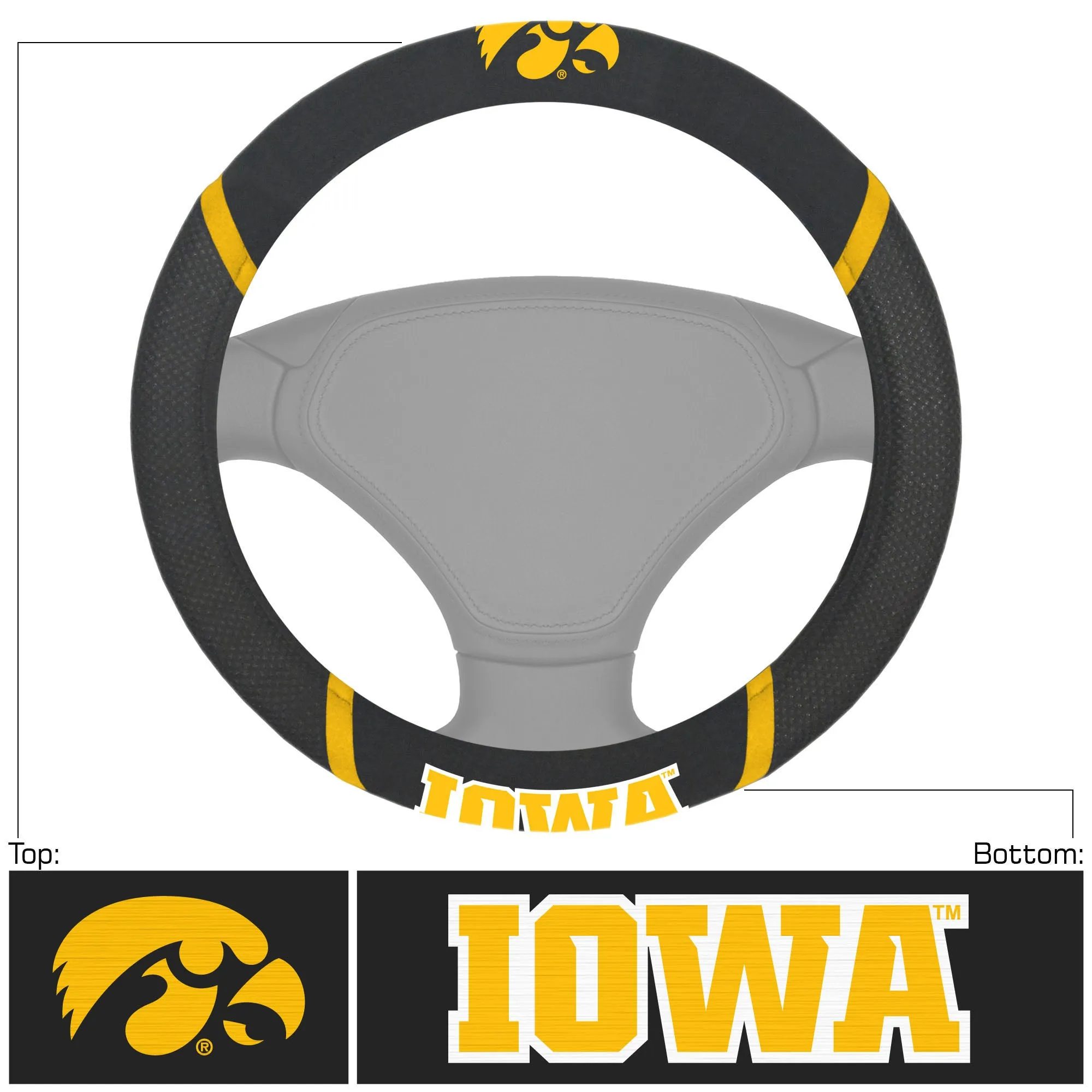 University of Iowa Steering Wheel Cover