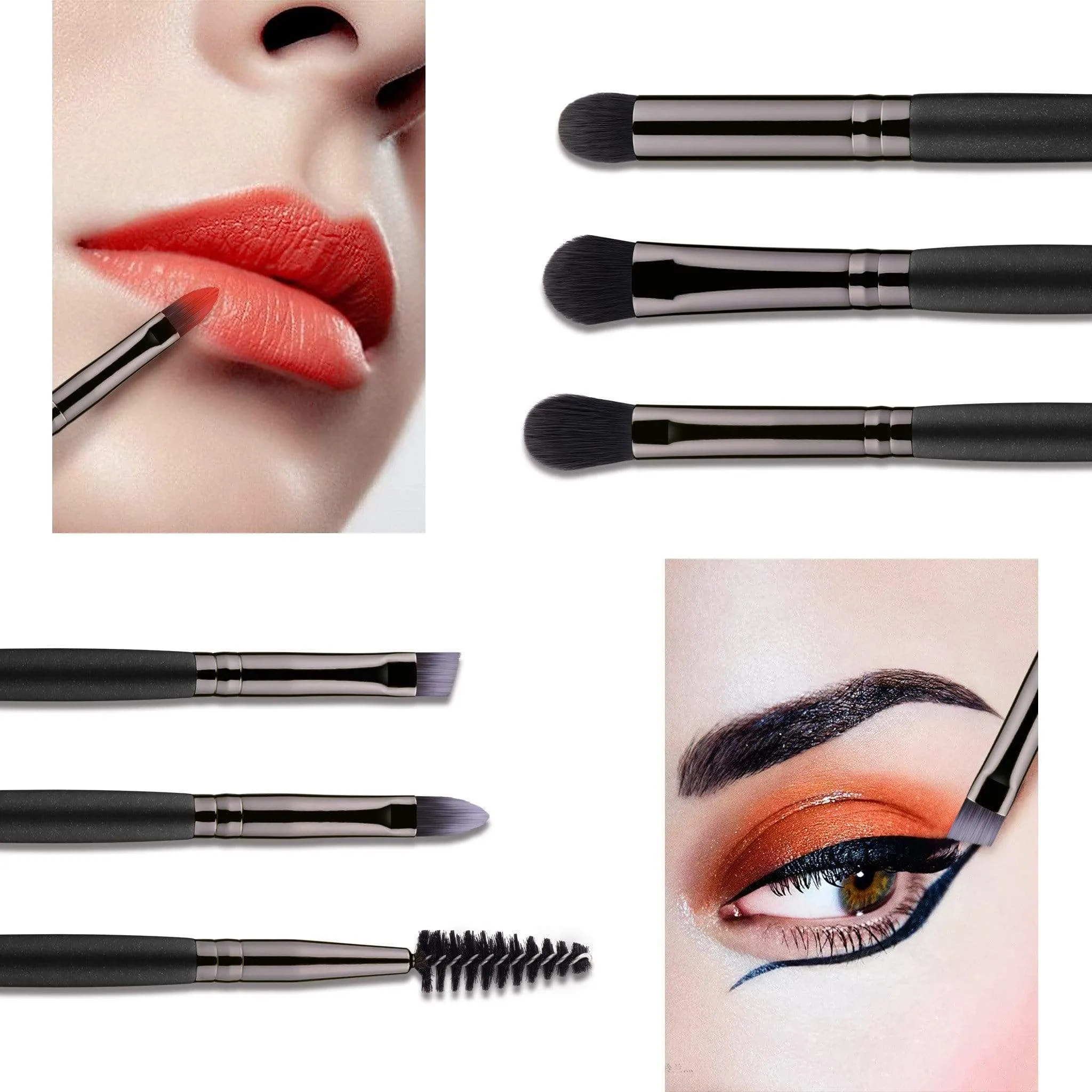 VEGAN SERIES - 10 PCS NANOFIBER BRUSH KIT - LIGHT GUN BLACK