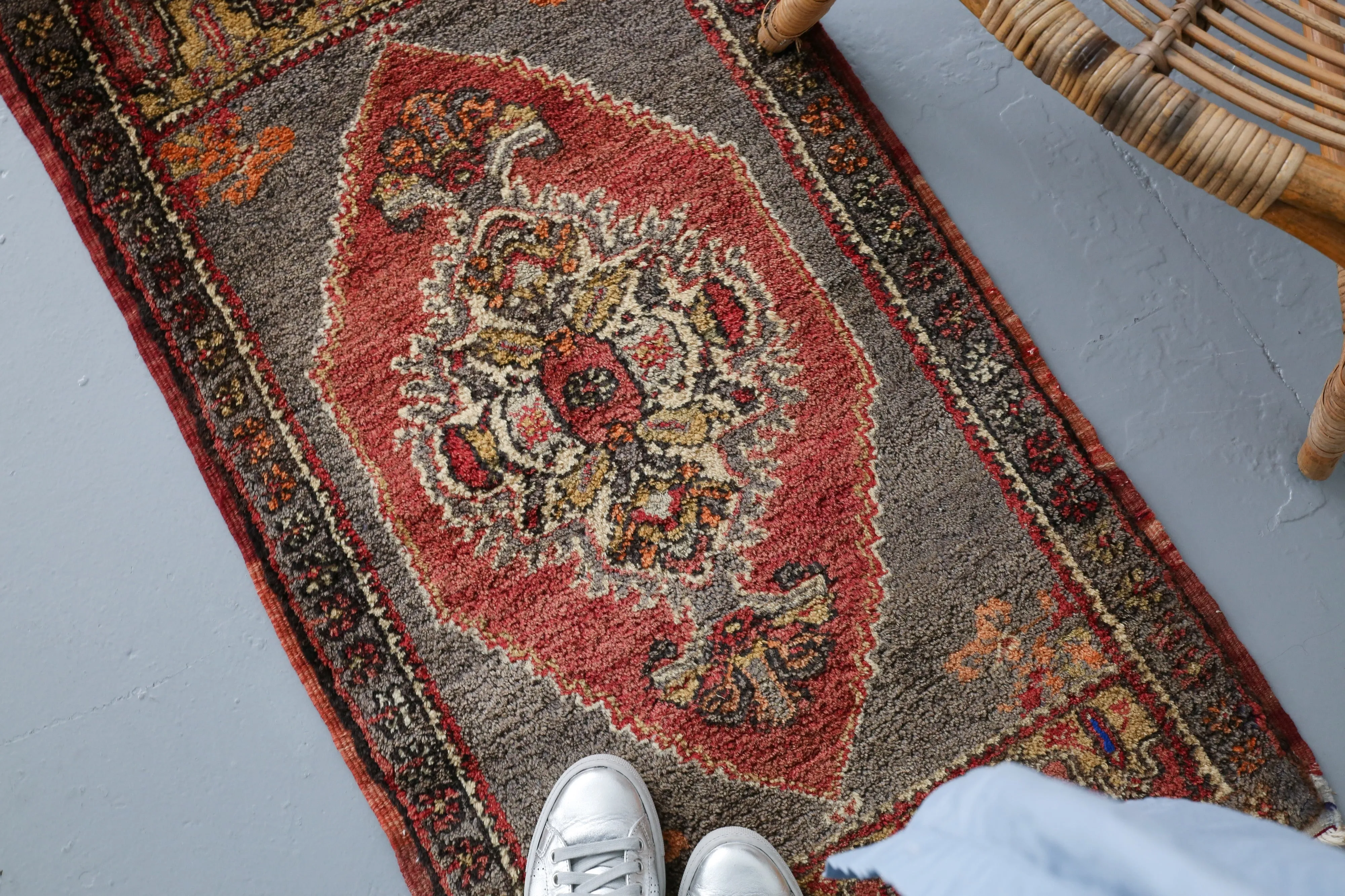 Vintage Mini Turkish Rug 1.10ftx3.5ft