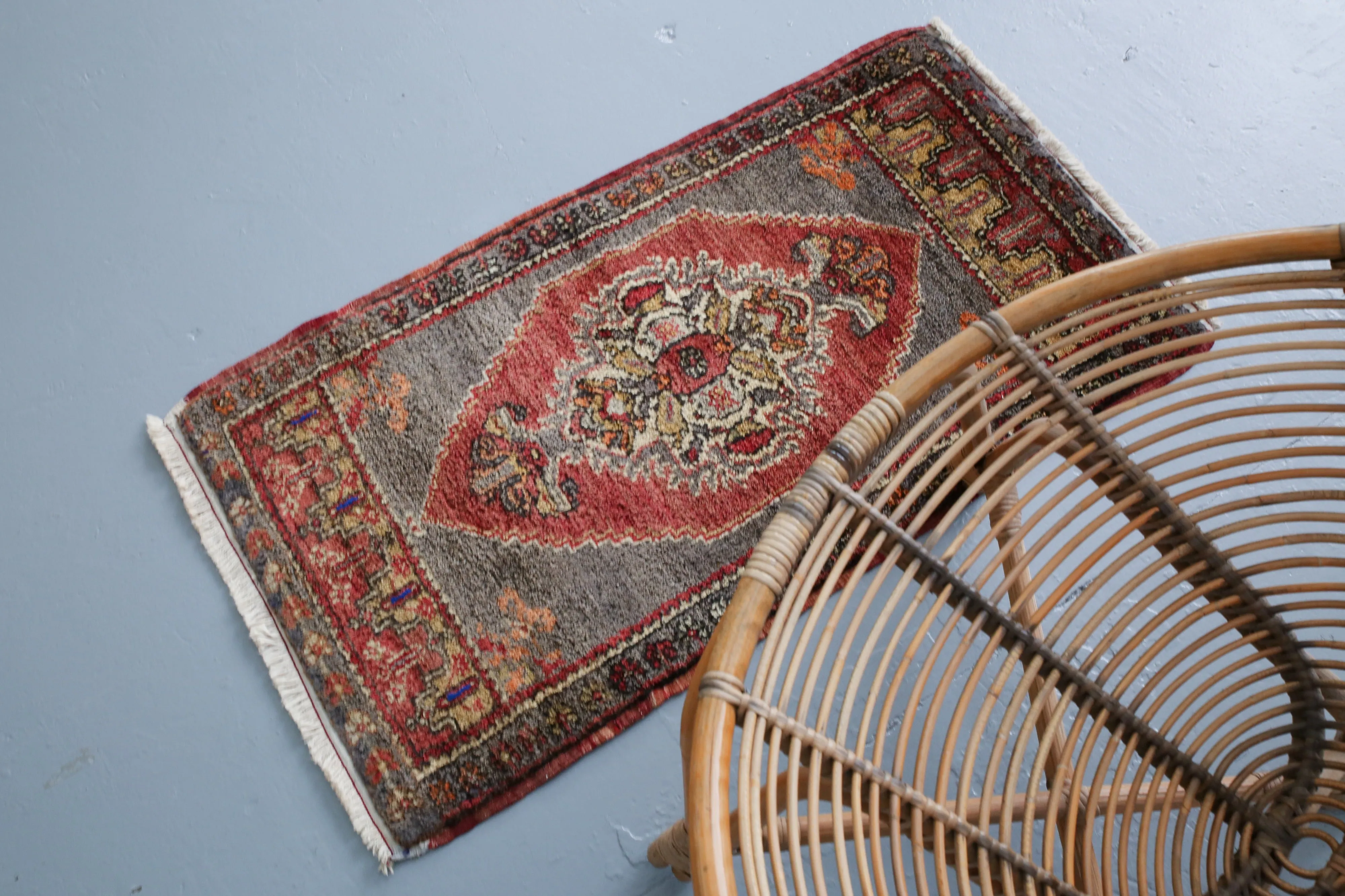 Vintage Mini Turkish Rug 1.10ftx3.5ft