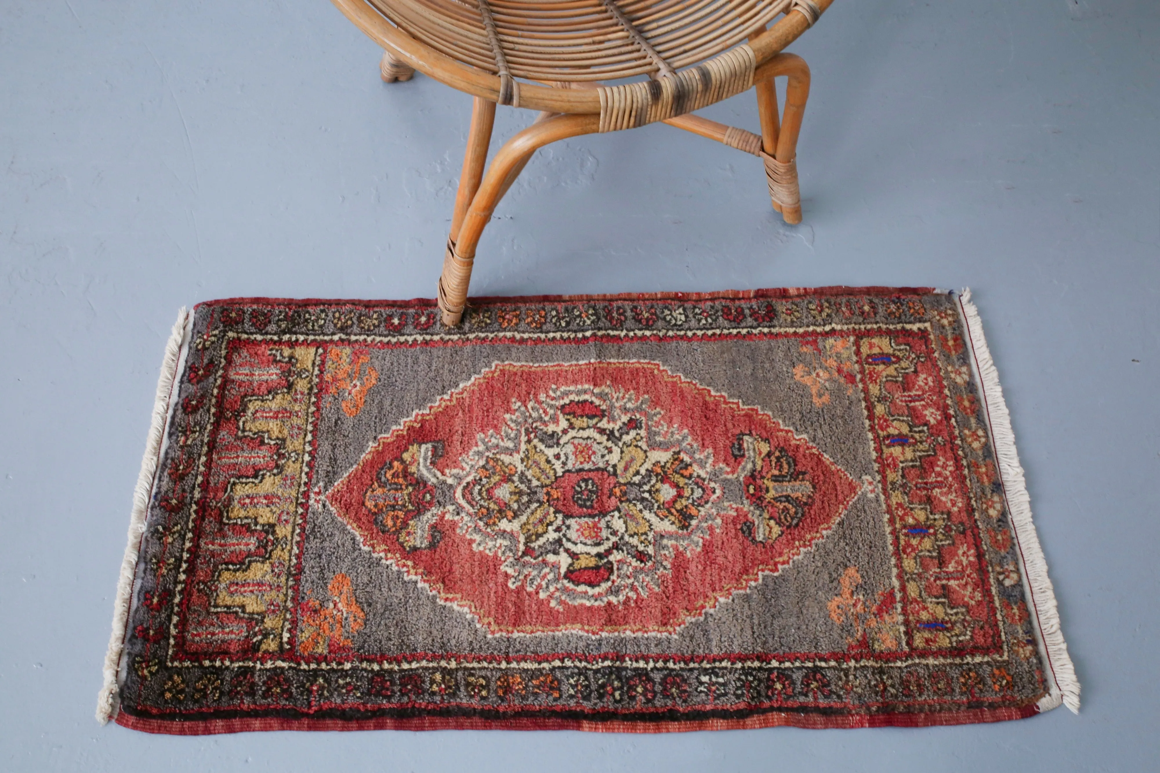 Vintage Mini Turkish Rug 1.10ftx3.5ft