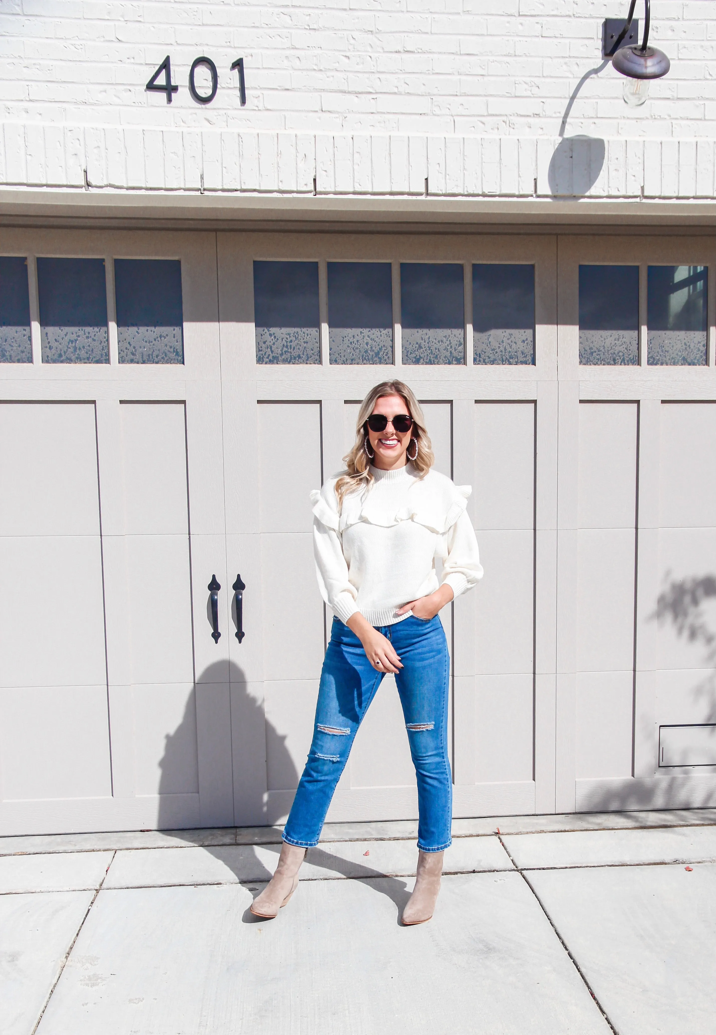 Vita Ruffle Front Sweater