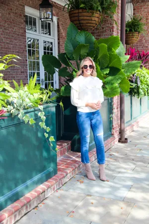 Vita Ruffle Front Sweater
