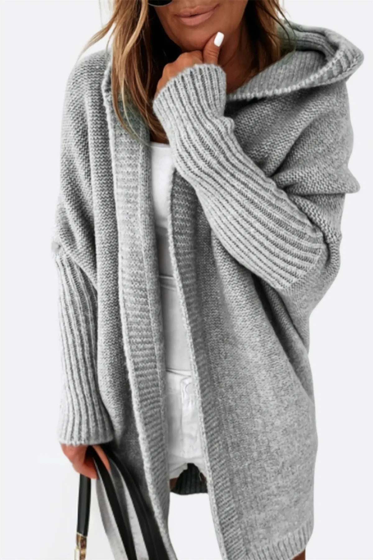 Warm Oversized Hooded Cardigan