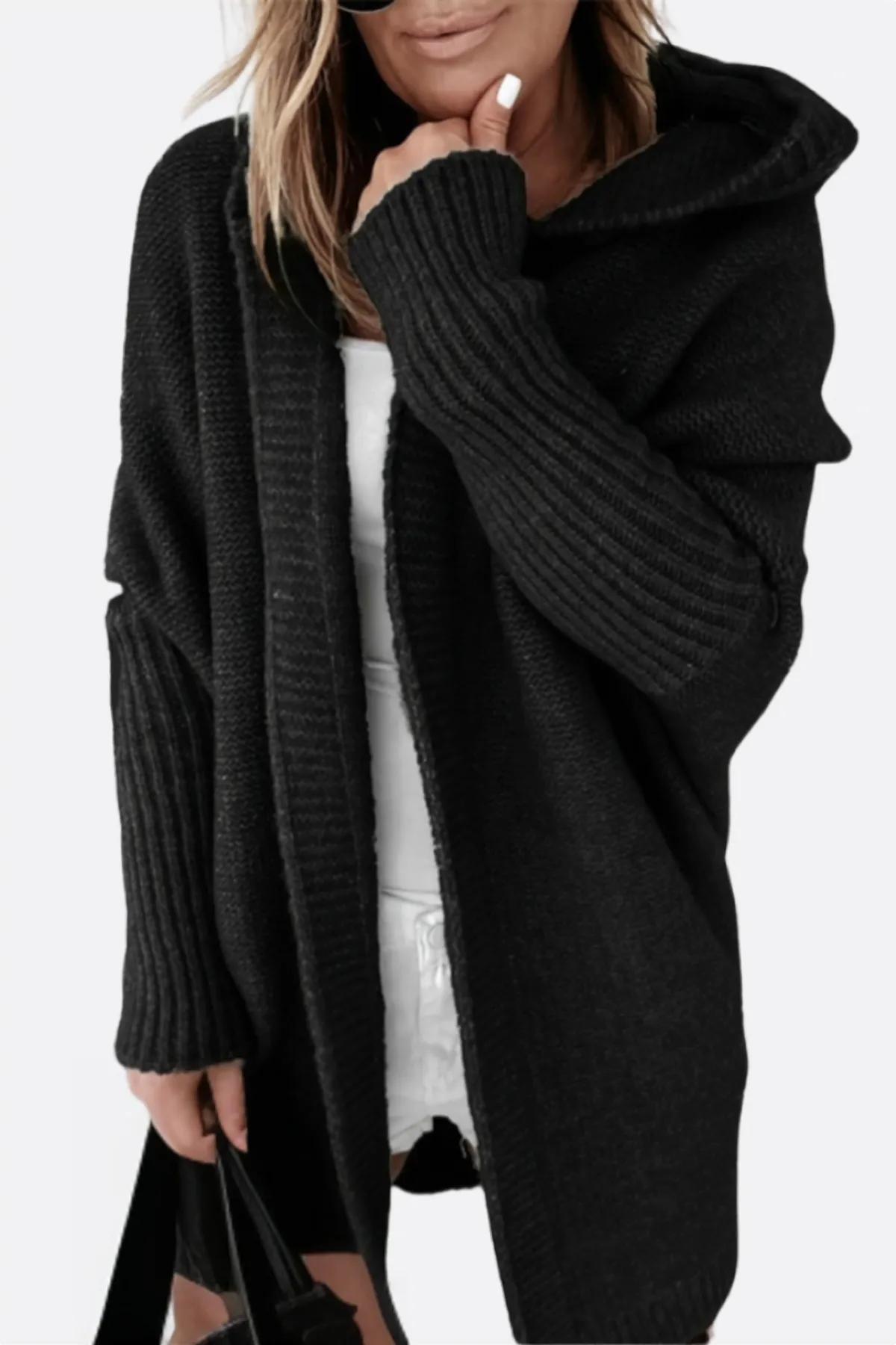 Warm Oversized Hooded Cardigan