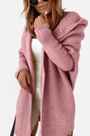 Warm Oversized Hooded Cardigan