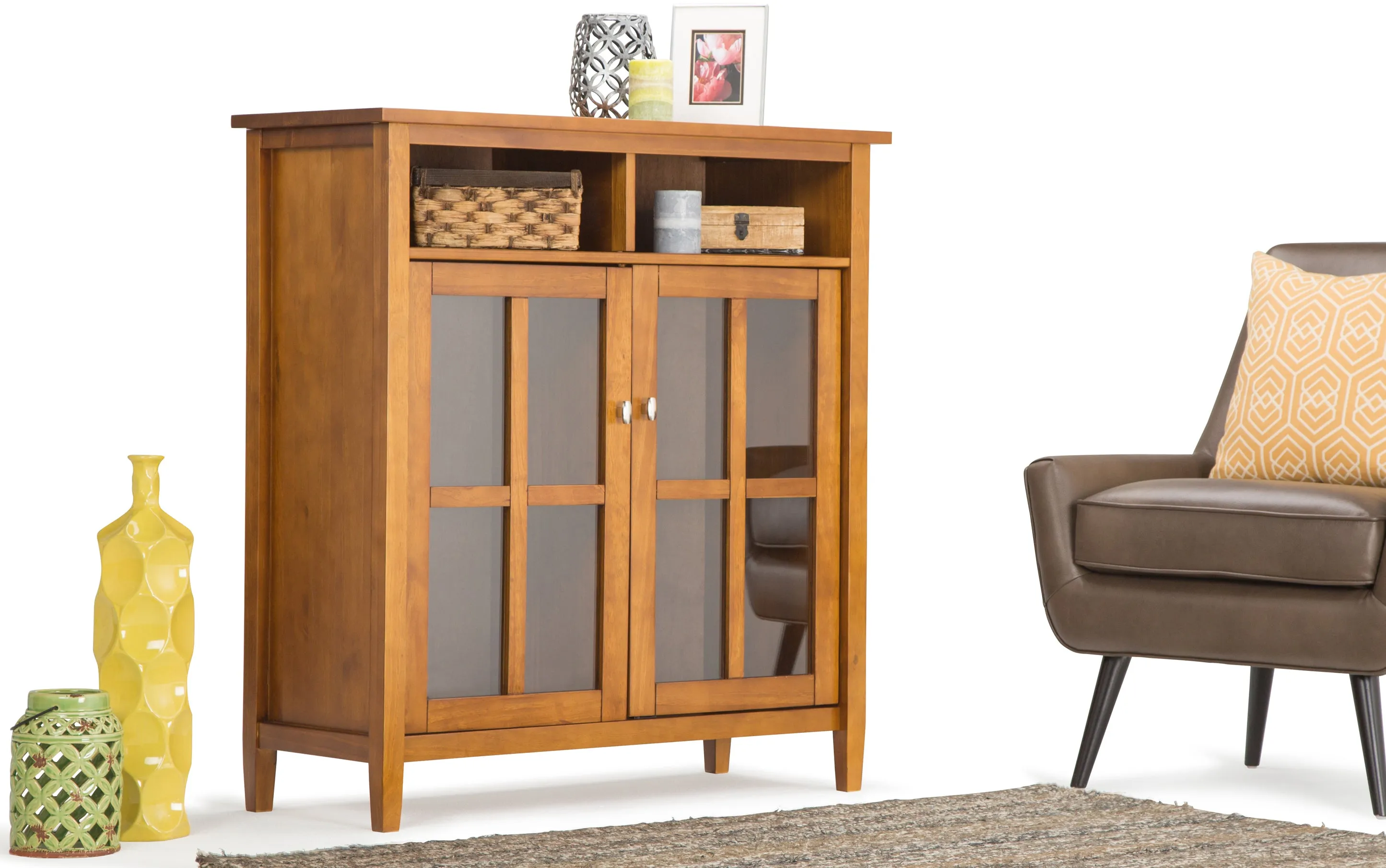 Warm Shaker Medium Storage Media Cabinet
