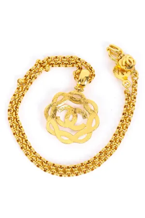 Woven CC Logo Pendant Necklace