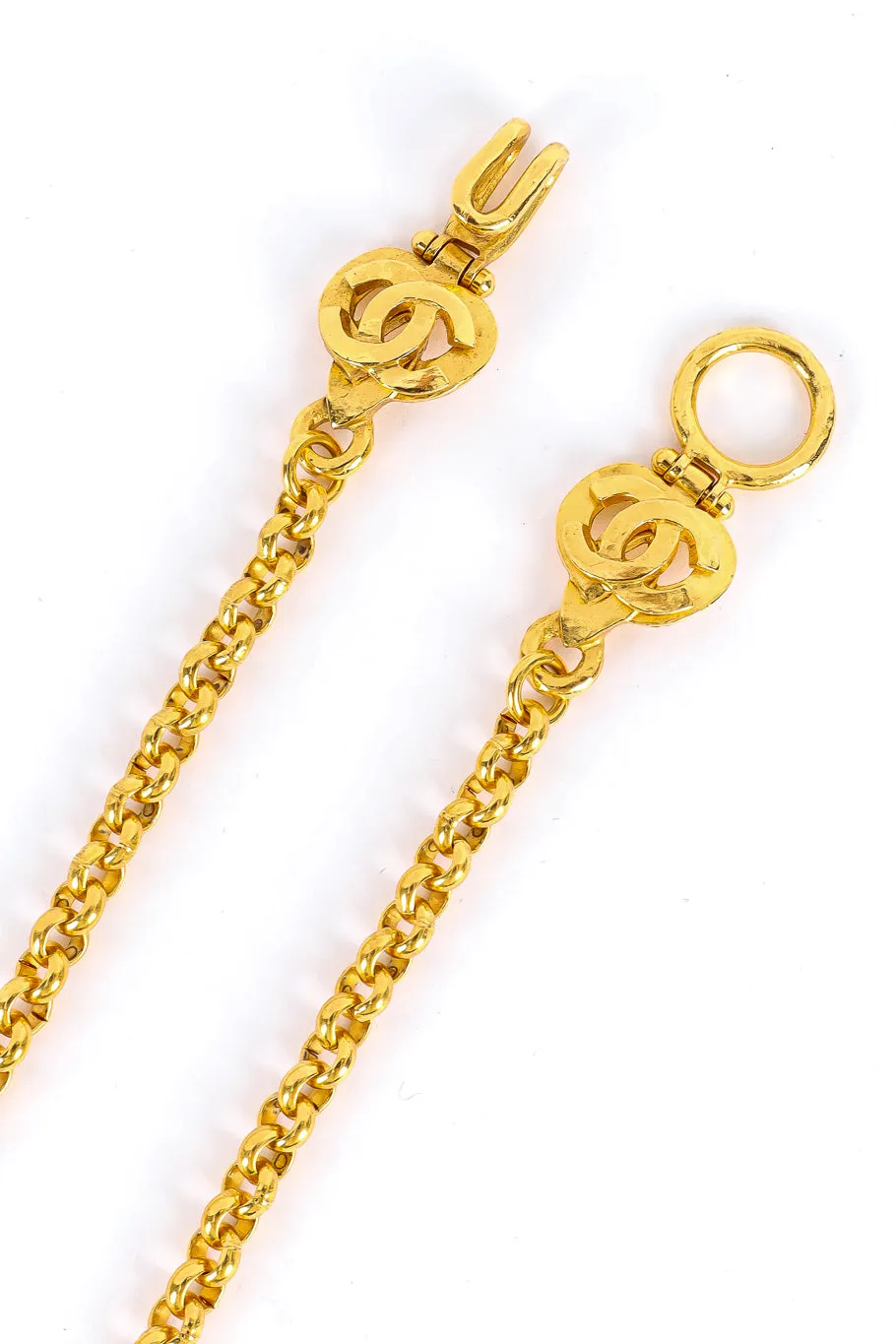 Woven CC Logo Pendant Necklace