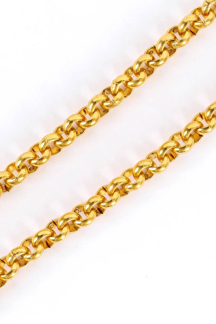 Woven CC Logo Pendant Necklace