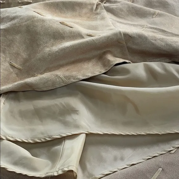 Y2K Goodclothes tan faux suede maxi.bLace detail. Great condition. Size 16.