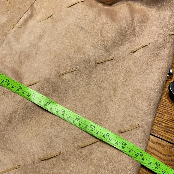 Y2K Goodclothes tan faux suede maxi.bLace detail. Great condition. Size 16.