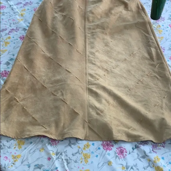 Y2K Goodclothes tan faux suede maxi.bLace detail. Great condition. Size 16.
