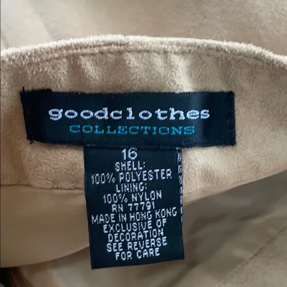 Y2K Goodclothes tan faux suede maxi.bLace detail. Great condition. Size 16.
